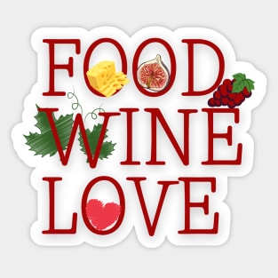 Food Love Wine Sticker